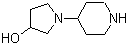 structure of CAS# 184969-05-9, 1-(4-哌啶基)-3-吡咯烷醇