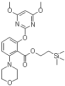 CAS # 185398-21-4, 2-[(4,6-Dimethoxy-2-pyrimidinyl)oxy]-6-(4-morpholinyl)benzoic acid 2-(trimethylsilyl)ethyl ester