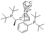 structure of CAS# 1854067-62-1, (R)-1-[(R)-1-(Di-tert-butylphosphino)ethyl]-2-[2-(di-tertbutylphosphino)phenyl]Ferrocene