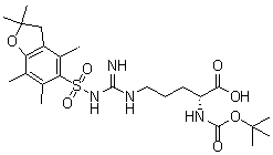 structure of CAS# 186698-61-3, N5-[[[(2,3-二氢-2,2,4,6,7-五甲基-5-苯并呋喃基)磺酰基]氨基]亚氨基甲基]-N2-[叔丁氧羰基]-D-鸟氨酸
