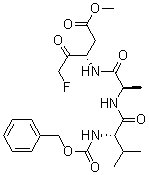 structure of CAS# 187389-52-2, N-[(Phenylmethoxy)carbonyl]-L-valyl-N-[(1S)-3-fluoro-1-(2-methoxy-2-oxoethyl)-2-oxopropyl]-L-alaninamide
