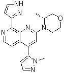 structure of CAS# 1876467-74-1, 2-[(3R)-3-甲基-4-吗啉基]-4-(1-甲基-1H-吡唑-5-基)-8-(1H-吡唑-3-基)-1,7-萘啶