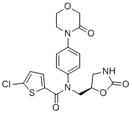 CAS # 1879903-65-7, Rivaroxaban Oxo Amine Amide Impurity, (R)-5-Chloro-N-(4-(3-oxomorpholino)phenyl)-N-((2-oxooxazolidin-5-yl)methyl)thiophene-2-carboxamide