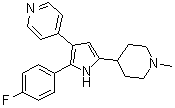 structure of CAS# 188343-77-3, 4-[2-(4-氟苯基)-5-(1-甲基-4-哌啶基)-1H-吡咯-3-基]吡啶