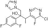 structure of CAS# 188416-35-5, (2R,3S/2S,3R)-3-(4-Chloro-5-fluoro-6-pyrimidinyl)-2-(2,4-difluorophenyl)butan-2-ol