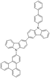 structure of CAS# 1888438-11-6, 9-([1,1'-联苯]-4-基)-9'-(苯并菲-2-基)-9H,9'H-3,3'-联咔唑