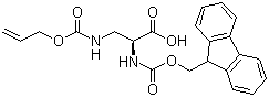 structure of CAS# 188970-92-5, Fmoc-3-[[(烯丙氧基)羰基]氨基]-L-丙氨酸