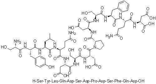 CAS # 189170-01-2, L-Seryl-L-tyrosyl-L-leucyl-L-glutaminyl-L-alpha-aspartyl-L-seryl-L-alpha-aspartyl-L-prolyl-L-alpha-aspartyl-L-seryl-L-phenylalanyl-L-glutaminyl-L-aspartic acid