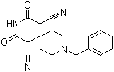 structure of CAS# 189333-46-8, 2,4-Dioxo-9-(phenylmethyl)-3,9-diazaspiro[5.5]undecane-1,5-dicarbonitrile