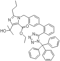 structure of CAS# 189400-21-3, 4-(1-羟基-1-甲基乙基)-2-丙基-1-[[2'-[三苯甲基-1H-四唑-5-基][1,1'-联苯]-4-基]甲基]-1H-咪唑-5-甲酸乙酯