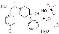 structure of CAS# 189894-57-3, Traxoprodil mesylate hydrate