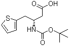 structure of CAS# 190190-47-7, N-叔丁氧羰基-(S)-3-氨基-4-(2-噻吩基)丁酸