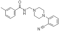 structure of CAS# 190383-31-4, N-[[4-(2-Cyanophenyl)-1-piperazinyl]methyl]-3-methyl-benzamide