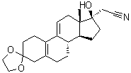 CAS 登录号：190662-30-7, (17alpha)-3,3-[1,2-乙烷二基双(氧基)]-17-羟基-19-去甲孕甾-5(10),9(11)-二烯-21-腈