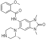 structure of CAS# 1910124-24-1, N-[2,3-二氢-1,3-二甲基-6-[(2R)-2-甲基-1-哌嗪基]-2-氧代-1H-苯并咪唑-5-基]-2-甲氧基苯甲酰胺