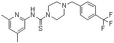 structure of CAS# 1916571-90-8, N-(4,6-二甲基-2-吡啶基)-4-[[4-(三氟甲基)苯基]甲基]-1-哌嗪硫代甲酰胺