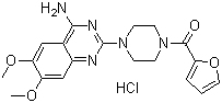 CAS 登录号：19237-84-4, 盐酸哌唑嗪, 1-(4-氨基-6,7-二甲氧基-2-喹唑啉基)-4-(2-呋喃甲酰)哌嗪盐酸盐