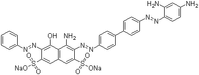 structure of CAS# 1937-37-7, 直接黑 38