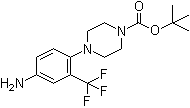structure of CAS# 193902-87-3, 4-(4-Amino-2-trifluoromethylphenyl)piperazine-1-carboxylic acid tert-butyl ester