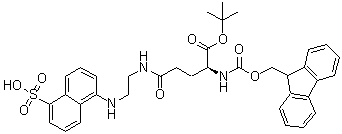 CAS 登录号：194039-49-1, N2-[芴甲氧羰基]-N-[2-[(5-磺基-1-萘基)氨基]乙基]-L-谷氨酰胺 1-叔丁基酯