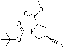structure of CAS# 194163-91-2, (2S,4R)-4-Cyano-1,2-pyrrolidinedicarboxylic acid 1-(tert-butyl) 2-methyl ester