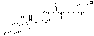 structure of CAS# 1943733-16-1, N-[2-(5-氯-2-吡啶基)乙基]-4-[[[(4-甲氧基苯基)磺酰基]氨基]甲基]苯甲酰胺