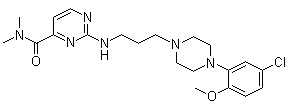 CAS 登录号：194674-19-6, SL-89.0591, 2-[[3-[4-(5-氯-2-甲氧基苯基)-1-哌嗪基]丙基]氨基]-4-嘧啶甲酰胺