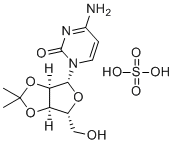 CAS # 1955522-00-5, 4-Amino-1-((3aR,4R,6R,6aR)-6-(hydroxymethyl)-2,2-dimethyltetrahydrofuro[3,4-d][1,3]dioxol-4-yl)pyrimidin-2(1H)-one sulfate