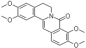 CAS # 19716-59-7, 5,6-Dihydro-2,3,9,10-tetramethoxy-8H-dibenzo[a,g]quinolizin-8-one, Oxypalmatine