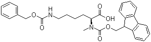 structure of CAS# 197632-76-1, N'-Cbz-N-Fmoc-N-methyl-L-lysine