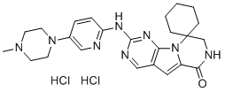 CAS # 1977495-97-8, 7',8'-Dihydro-2'-[[5-(4-methyl-1-piperazinyl)-2-pyridinyl]amino]-spiro[cyclohexane-1,9'(6'H)-pyrazino[1',2':1,5]pyrrolo[2,3-d]pyrimidin]-6'-one hydrochloride (1:2), Trilaciclib dihydrochloride