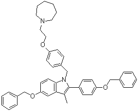 structure of CAS# 198480-21-6, 1-[4-(2-(氮杂环庚烷-1-基)乙氧基)苄基]-5-(苄氧基)-2-(4-(苄氧基)苯基)-3-甲基-1H-吲哚