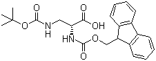 structure of CAS# 198544-42-2, N2-Fmoc-N3-Boc-D-2,3-二氨基丙酸