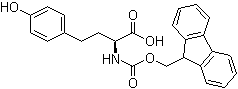 structure of CAS# 198560-10-0, (S)-alpha-[[(9H-Fluoren-9-ylmethoxy)carbonyl]amino]-4-hydroxybenzenebutanoic acid