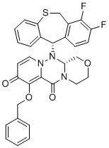 CAS 登录号：1985606-53-8, (R)-7-(苄氧基)-12-((S)-7,8-二氟-6,11-二氢二苯并[b,e]硫杂卓-11-基)-3,4,12,12a-四氢-1H-[1,4]恶嗪并[3,4-c]吡啶并[2,1-f][1,2,4]三嗪-6,8-二酮
