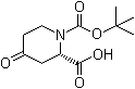(S)-4-Oxo-1,2-piperidinedicarboxylic acid 1-(1,1-dimethylethyl) ester molecular structure (CAS 198646-60-5)