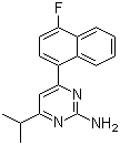 structure of CAS# 199864-87-4, 2-氨基-4-(4-氟萘-1-基)-6-异丙基嘧啶