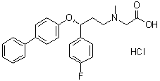 structure of CAS# 200006-08-2, N-[(3R)-3-([1,1'-联苯]-4-基氧基)-3-(4-氟苯基)丙基]-N-甲基甘氨酸盐酸盐