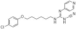 structure of CAS# 200484-11-3, N-[6-(4-氯苯氧基)己基]-N'-氰基-N''-4-吡啶基胍