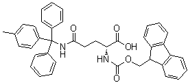 structure of CAS# 200638-37-5, N2-[(9H-芴-9-基甲氧基)羰基]-N-[(4-甲基苯基)二苯基甲基]-D-谷氨酰胺