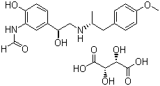CAS 登录号：200815-49-2, 酒石酸福莫特罗, N-[2-羟基-5-[(1R)-1-羟基-2-[(1R)-2-(4-甲氧基苯基)-1-甲基乙基]氨基]乙基]苯基]甲酰胺-L-(+)-酒石酸盐