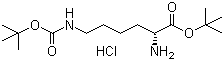 structure of CAS# 201007-86-5, N'-Boc-D-lysine tert-butyl ester hydrochloride