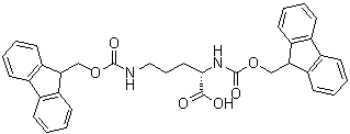 structure of CAS# 201046-59-5, N2,N5-Bis[(9H-fluoren-9-ylmethoxy)carbonyl]-L-ornithine