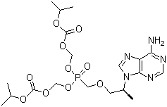 CAS 登录号：201341-05-1, 替诺福韦酯, (R)-9-(2-磷酸甲氧基丙基)腺嘌呤二(异丙氧羰基氧甲基)酯