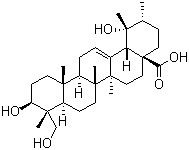 CAS # 20137-37-5, Rotundic acid, Ilexolic acid A, (3beta,4alpha)-3,19,23-Trihydroxyurs-12-en-28-oic acid