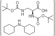 structure of CAS# 201472-68-6, N-[叔丁氧羰基]-3-[[叔丁氧羰基]氨基]-L-丙氨酸和 N-环己基环己胺的化合物