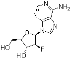 structure of CAS# 20227-41-2, 9-(2-脱氧-2-氟-beta-D-阿拉伯呋喃基)腺嘌呤
