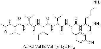 CAS 登录号：2022956-52-9, N-乙酰基-L-缬氨酰-L-缬氨酰-L-异亮氨酰-L-缬氨酰-L-酪氨酰-L-赖氨酰胺
