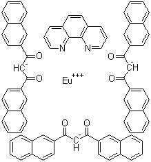 CAS 登录号：202460-56-8, 三(二萘甲酰基亚甲基)单菲咯啉铕 (III)