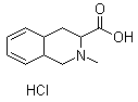 structure of CAS# 20335-68-6, 1,2,3,4-Tetrahydro-2-methyl-3-isoquinolinecarboxylic acid hydrochloride